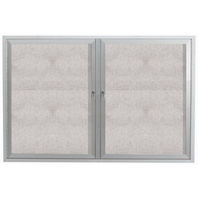Tableau d'affichage mural extérieur pour l'extérieur, Aluminium anodisé satin transparent, Deux, H 36 po x l 48 po
