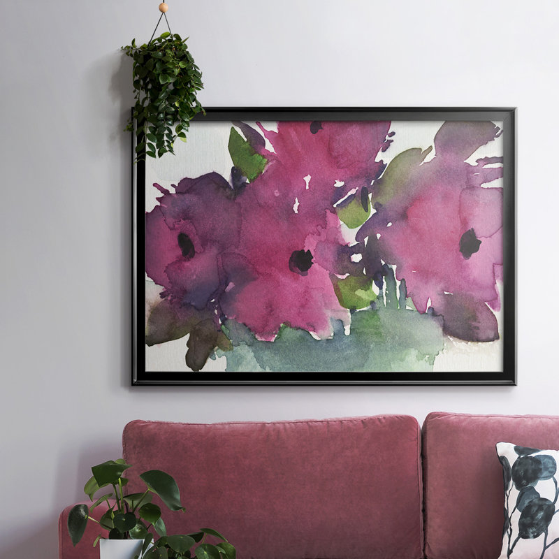 Floral Pretty II, reproduction d'art sur toile, H 30 po x l 44 po, Noir