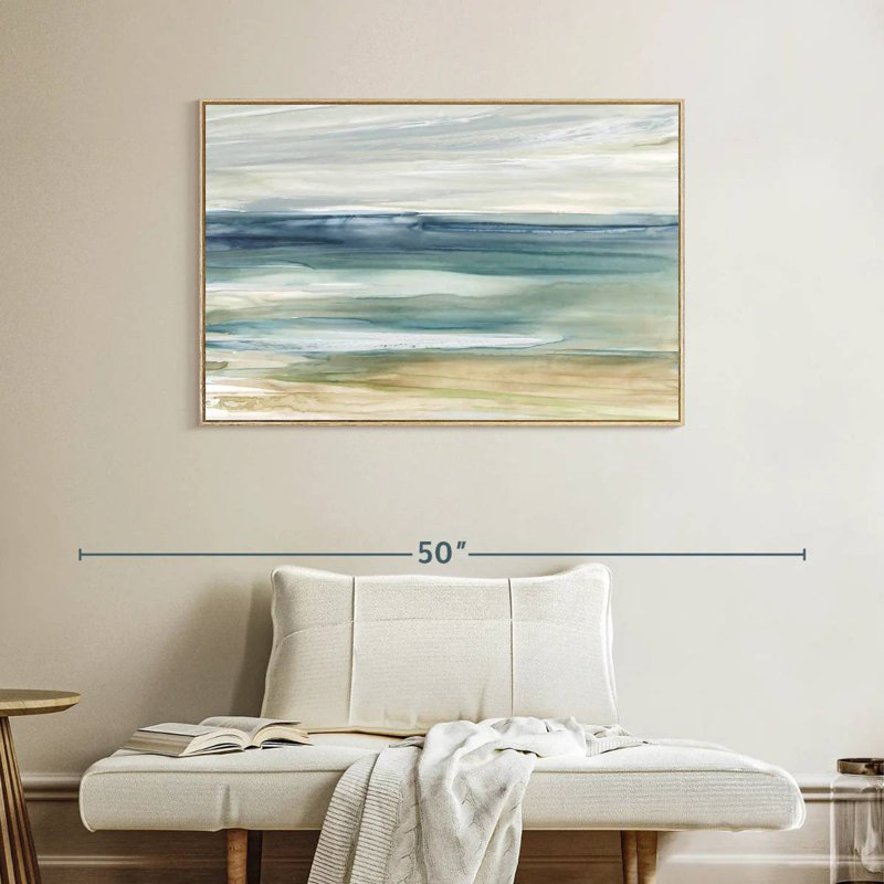 Brise océanique I, Cadre flottant en bois naturel, 40 po x 27 po