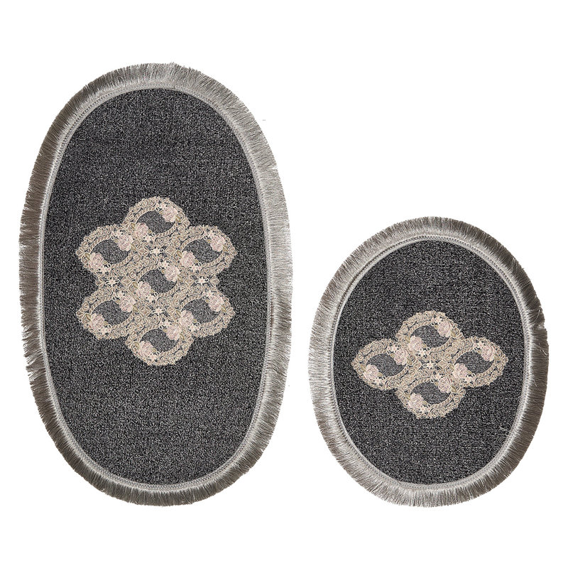 Non-Slip Bathmat Set (2 Pieces), 21.7 x 25.6 inches & 25.6 x 45.3 inches | 100% Polyester, 0.6 in Pile Height, Antibacterial & Machine Washable | Ideal for Bathroom Comfort & Safety