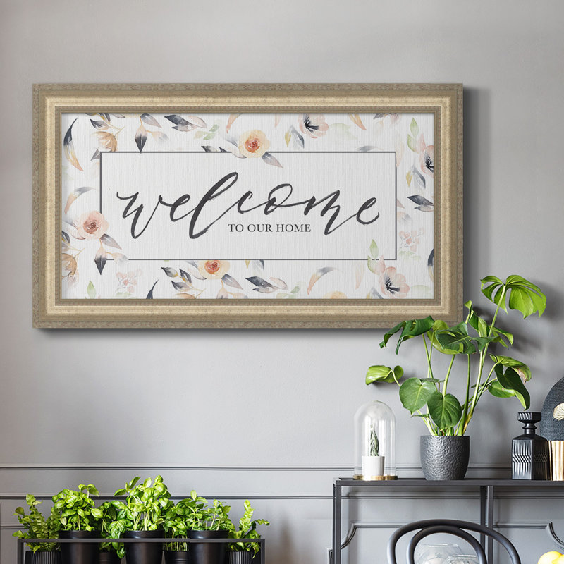 Welcome to Our Home - Reproduction d'un seul cadre photo sur toile, H 25 po x l 45 po x P 2,5 po