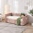 Upholstered Daybed with Trundle,USB Port ,Side Pockets, Modern V-grained backrest Design-1959751824