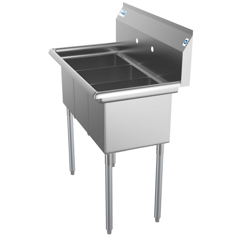 36'' Stainless Steel Triple Bowl Commercial Kitchen Sink