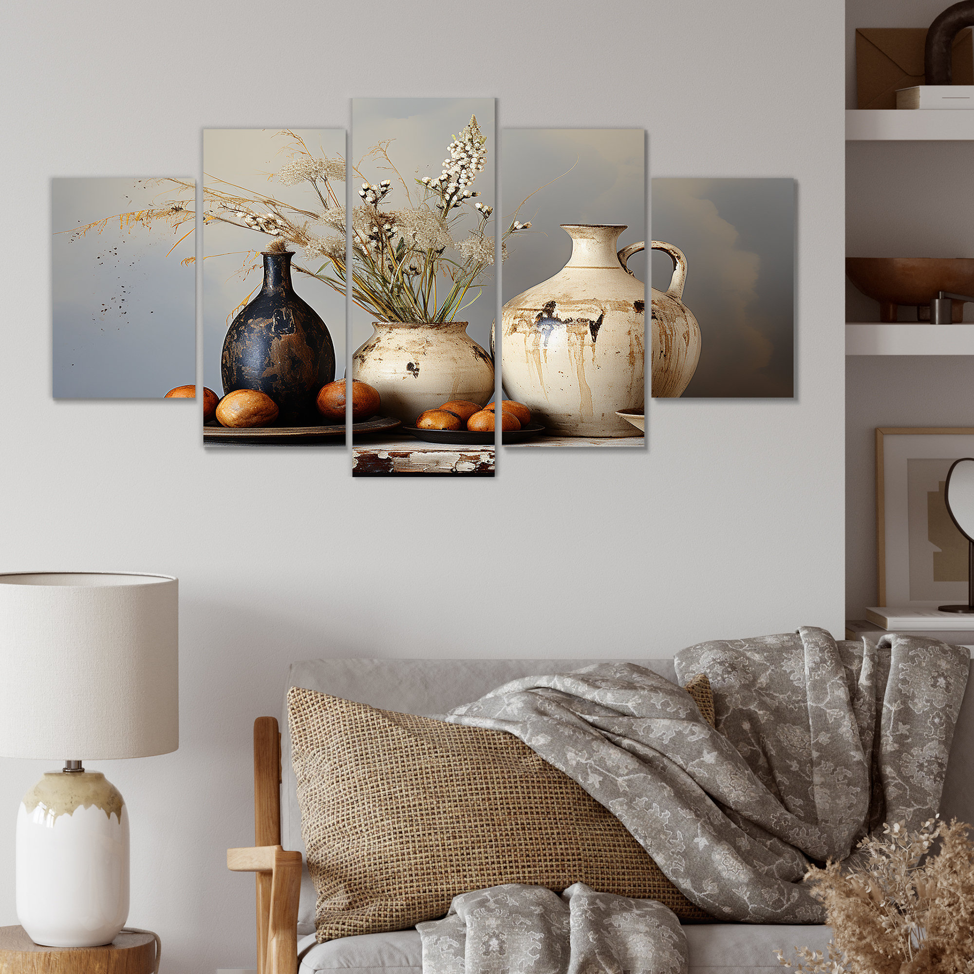 Dakota Fields White Floral Vintage Pottery Artifacts Boho Pottery