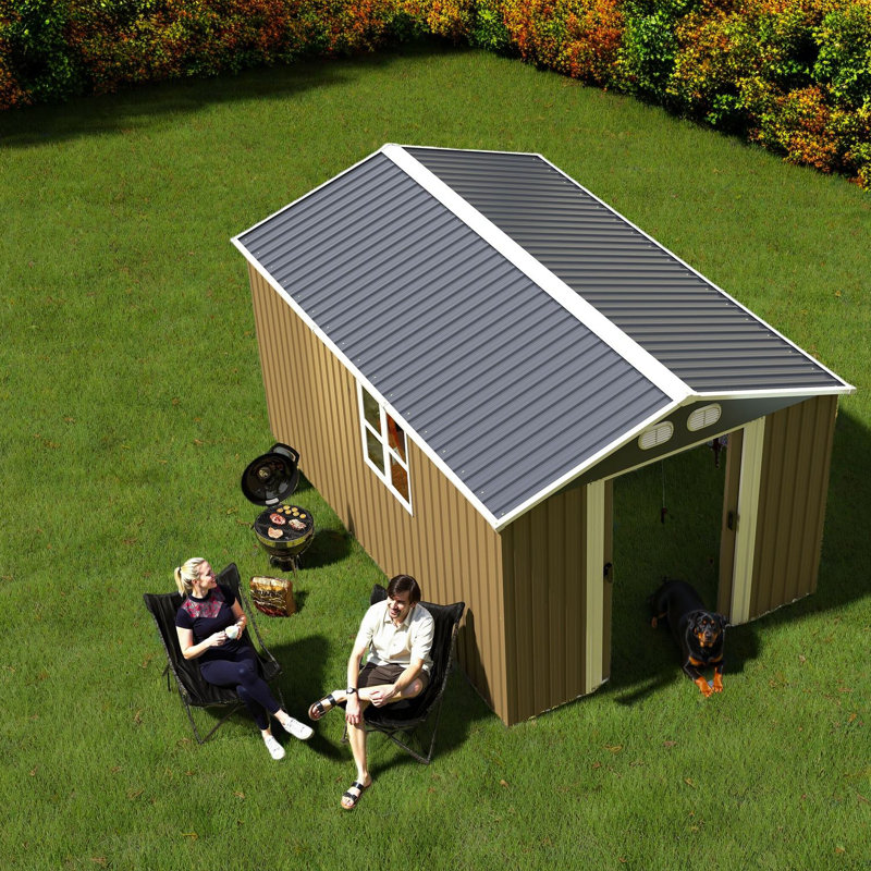 Secure Spacious Sheds, Metal 8x12 Ft Modern Backyard Storage