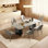 Rock plate rectangular dining table and chairs
