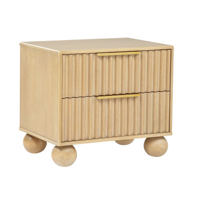 Atlas 2 Drawer Fluted Panel Nightstand