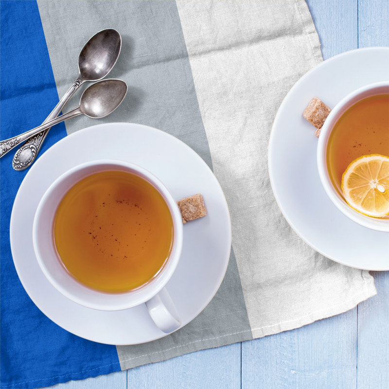 Tea Towel Kitchen Towel, Royal Blue/Silver/White, Cotton Blend