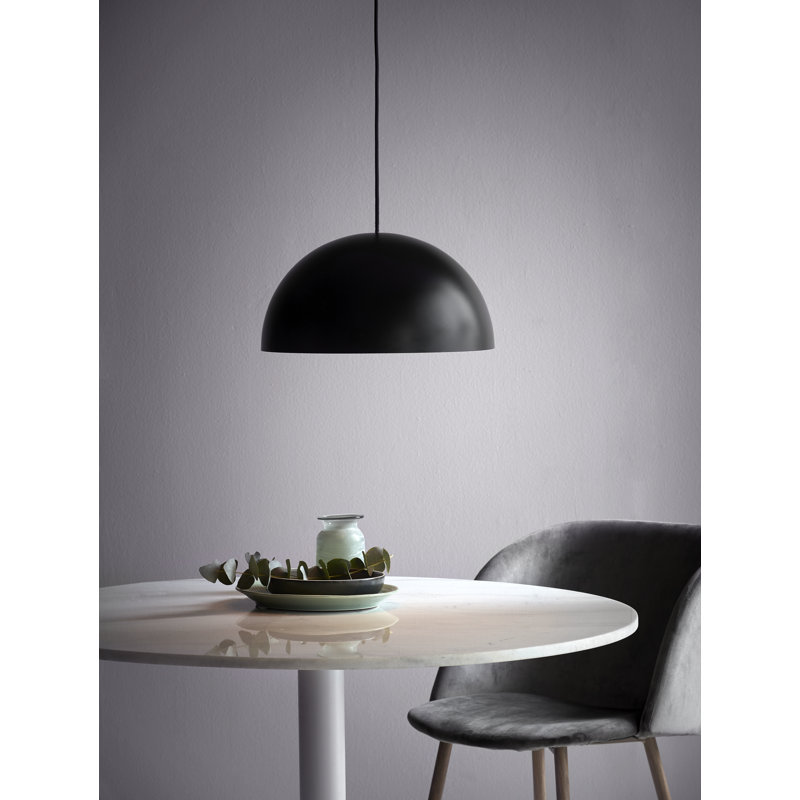 Ellen 1 - Light Satin Black Single Pendant, 200cm H x 40cm W x 40cm D, Black