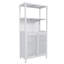 Armoire de rangement en bambou avec 2 portes et tablettes ouvertes pour la salle de bain