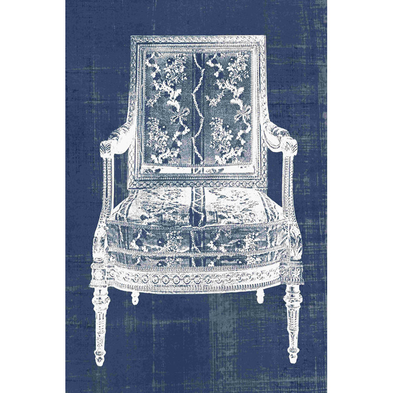 Antique Chair Blueprint VI, H 12 po x l 8 po