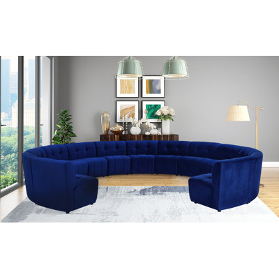 Jedson 177.5 " Velvet U-Shaped and Curved Corner Sectional