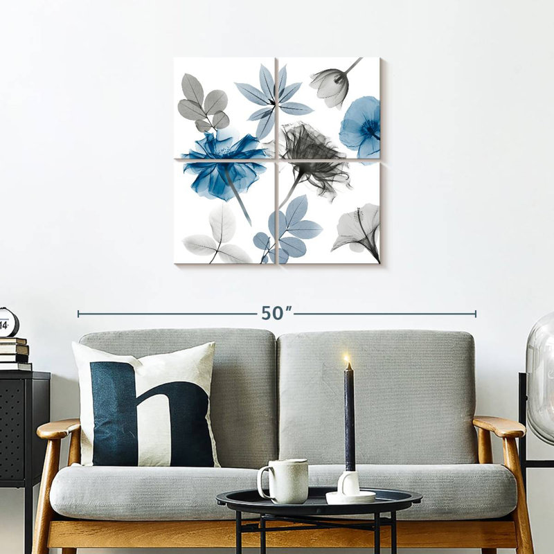 Collage floral I, H 26 po x l 26 po