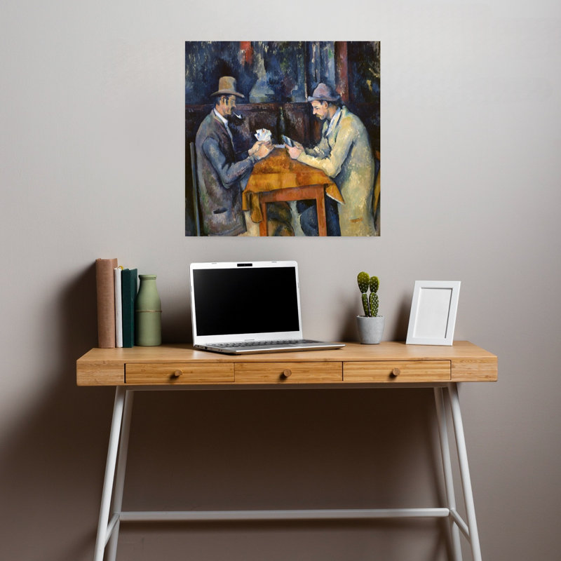 Les joueurs de cartes, impression d'art contemporain classique coloré de 1893 à 1896, H 18 po x l 18 po