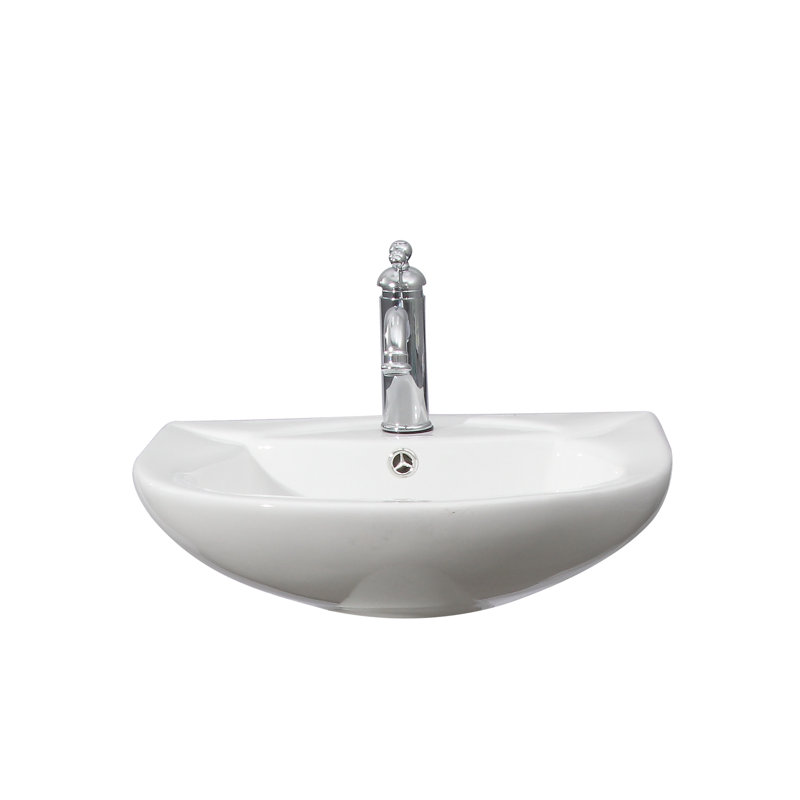 Barclay Banks 17.37 " Vitreous China U-Shaped Bathroom Sink and Overflow Hole, Single