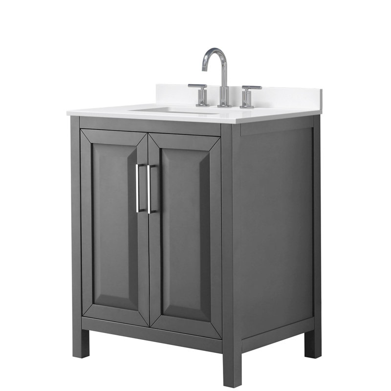 Daria 30'' W Vanity, Polished Chrome, Gray, Giotto Quartz