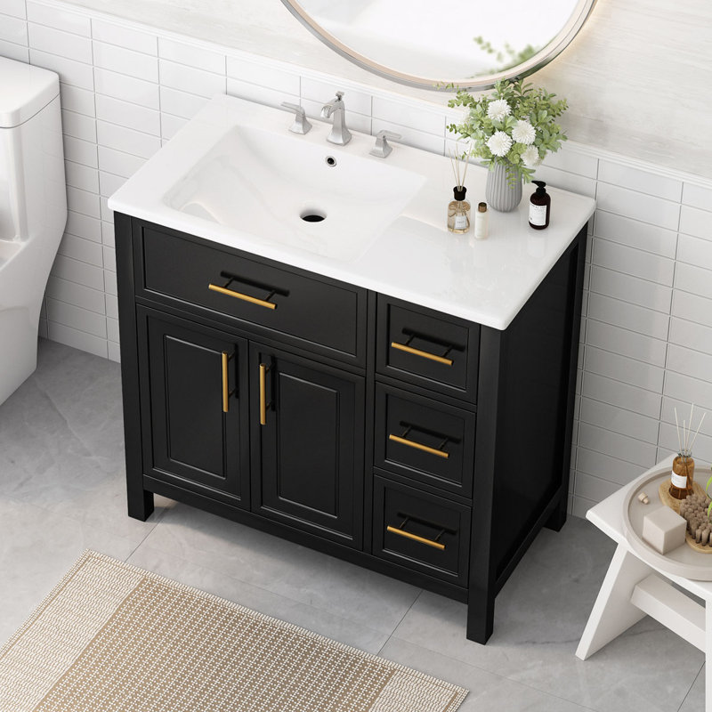 Bathroom Vanity with Sink, Black
