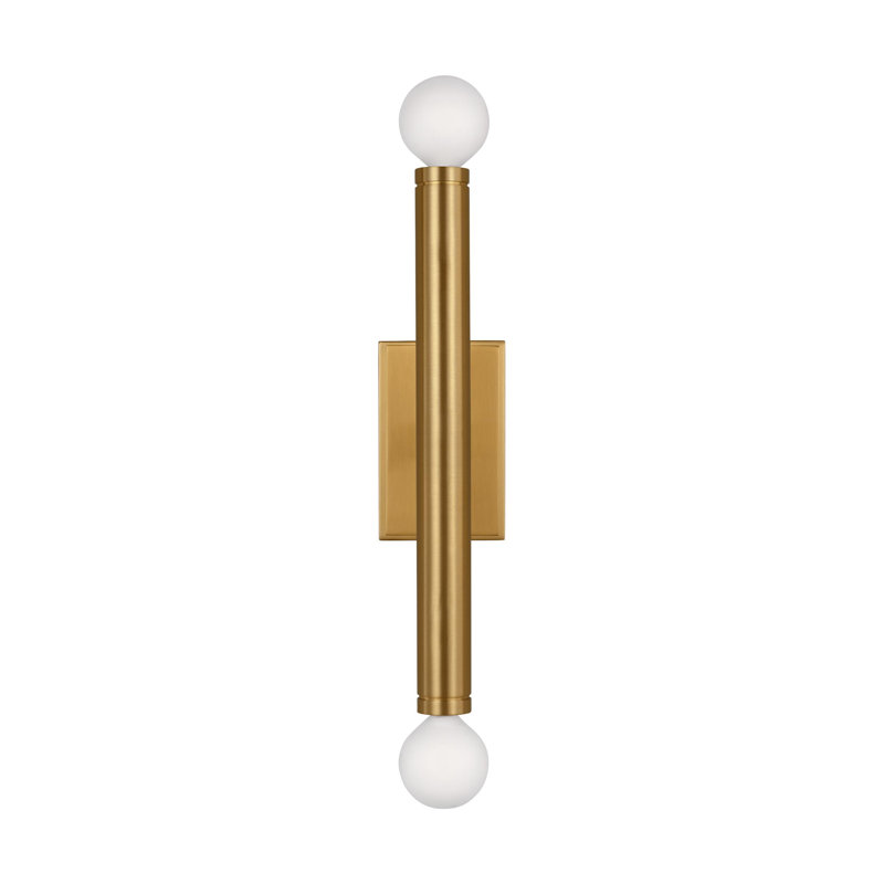 Beckham 2 - Light Bath Sconce, Burnished Brass, 11.75"H x 2.75"W x 3.13"D