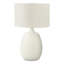 H 26 po, lampe de table, abat-jour ivoire / crème, résine crème, contemporain, éclairage, lampe de table