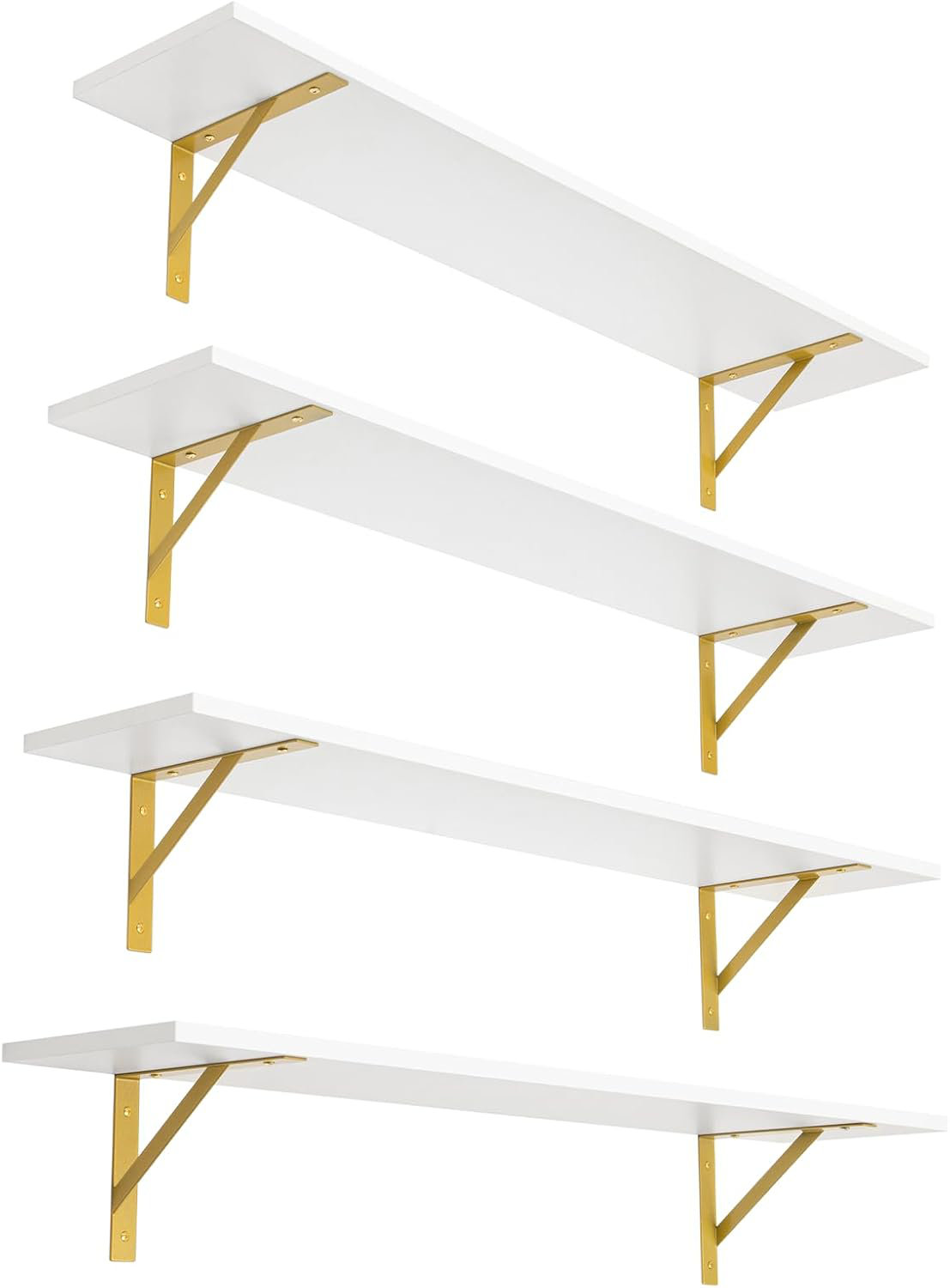 17 Stories Extra Long Wall Mounted Shelves Set Of 4 With Heavy Duty ...