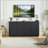 Vertical Stripe Buffet Cabinet with Curved Wave Design