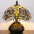 Tiffany Table Lamp Brown Dragonfly Style Stained Glass Mushroom Desk Lamp 10X11.5 inch