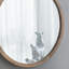 Miroir rond en bois avec poignée en jute 19 po x 19 po x 29,5 po Rally