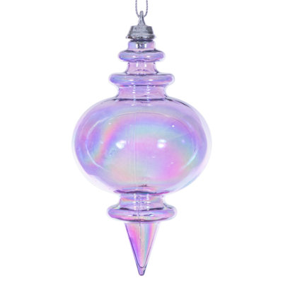 5" Iridescent Finial. Includes 3 ornaments per bag.