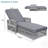 2 Pieces Long Reclining Chaise, Outdoor Wicker Lounge With Armrests, Patio Adjustable Recliner, Soft Removable Cushions, All-Weather Rattan Poolside & Garden Lounger-43733358-43733359