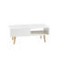 41.34" Rattan Coffee Table Sliding Door For Storage Solid Wood Legs Modern Table For Living Room