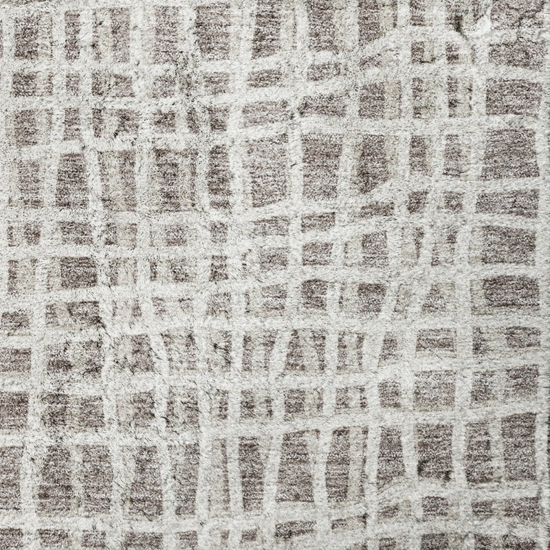 Tapis à rayures Dream Shag ADS729 lavable à la machine de qualité supérieure, Taupe, 3' x 5'