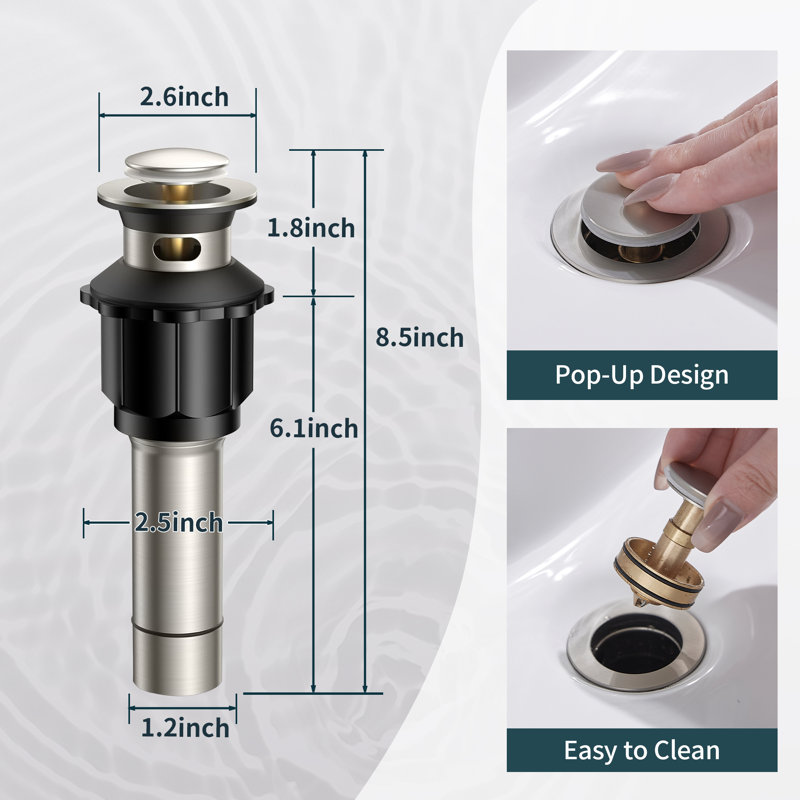 Single-Hole Single-Handle Bathroom Faucet With Drain Assembly, Brushed Nickel
