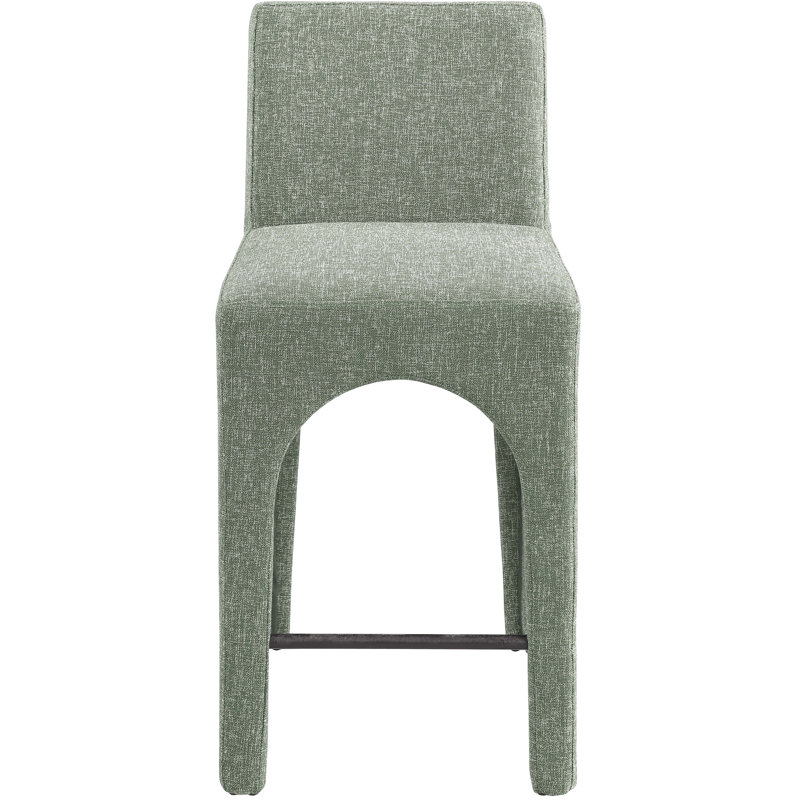 Tabouret Gramercy, Tissu texturé en lin vert