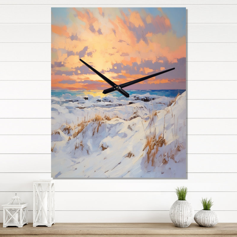 Demetry - Horloge murale moderne plage, Grand