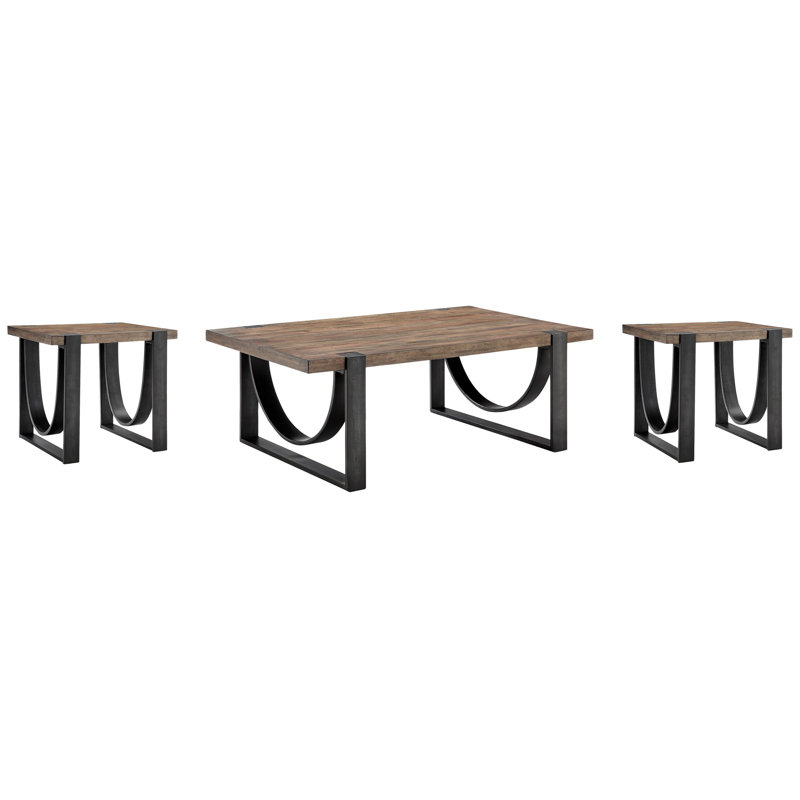 Jenison Rectangular Cocktail Table With 2 End Table, 3 Pieces: Coffee Table, 2 End Tables