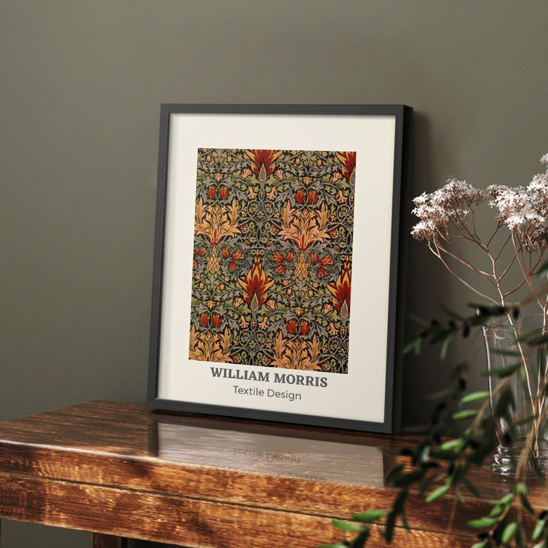 William Morris, reproduction encadrée CX III, Noir, H 14 po x l 11 po