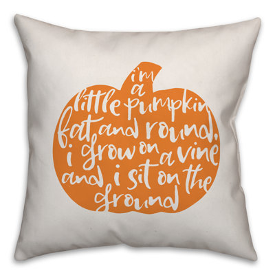  Housse de coussin I'm I'm a Little Pumpkin Fat and Round