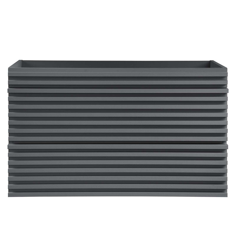 Base de meuble-lavabo mural simple 36 po Modway Render, gris