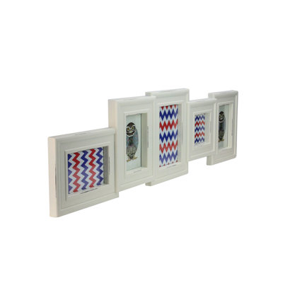 34.5" White Multi-Sized Collage Picture Frame Wall Decor