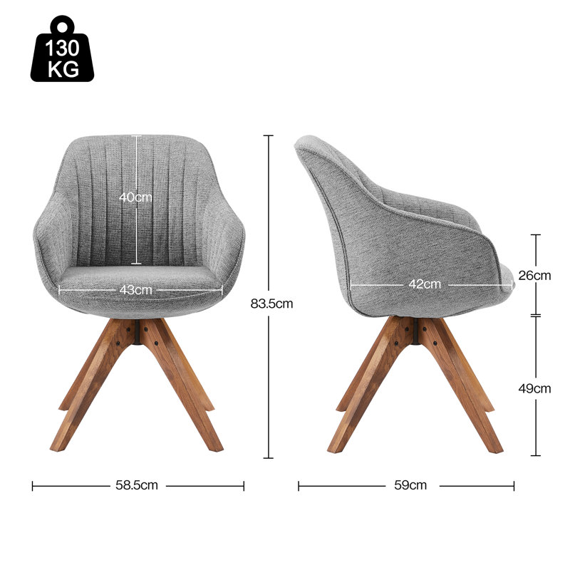 Upholstered Swivel Armchair, Grey