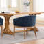 Chaises de salle à manger demi-tonneau rembourrées de style Mid-Century avec accoudoirs, chaises de cuisine et de salle à manger en chenille de ferme avec structure en bois franc naturel, chaises d'appoint l 19 po
