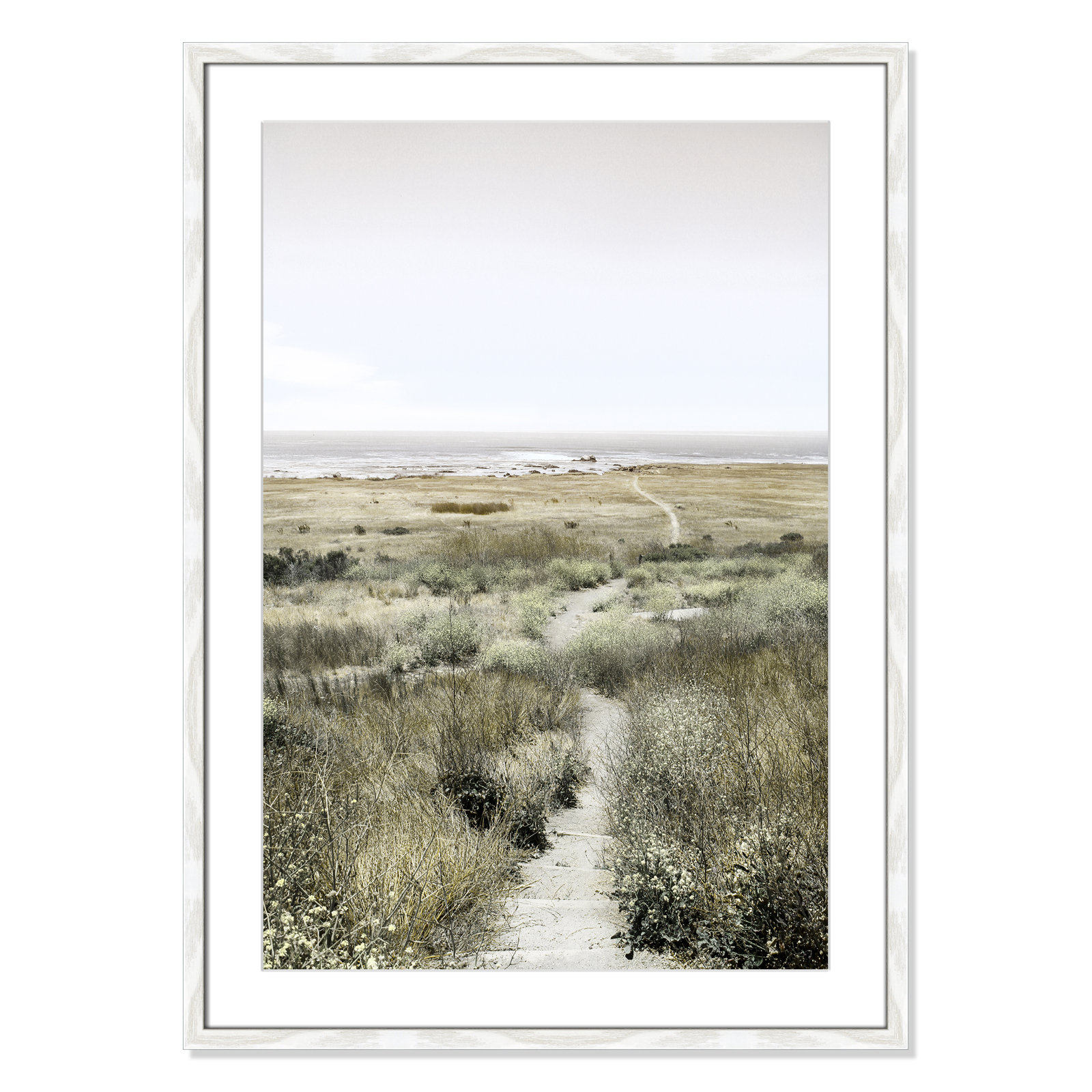 Toscani "Footpath to Paradise" Print, 25.5 W x 35.5 H x 0.75 D, White Wood Grain