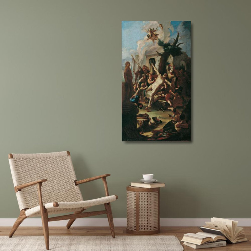 «The Martyrdom of Saint Cassian» par Paul Troger, reproduction d'art sur toile tendue avec châssis, H 40 po x l 28 po