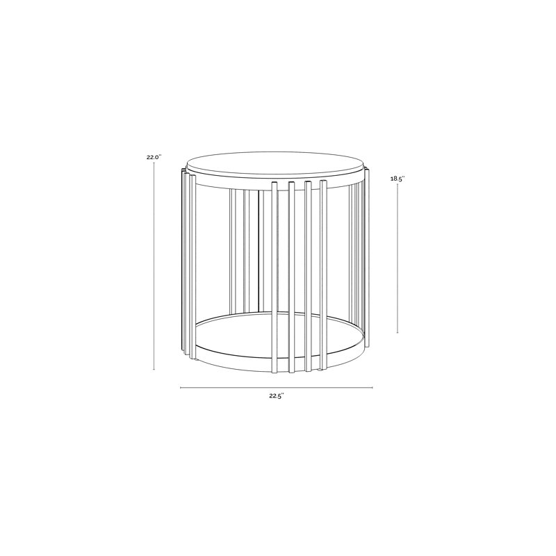 Naxos Marble and Glass End Table