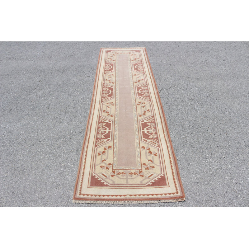 Tapis turc antique beige pour couloir et escalier en matériaux biologiques
