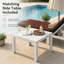 Ensemble de chaises longues d'extérieur en aluminium 4 pièces avec dossiers réglables, tables d'appoint et coussins-458742581