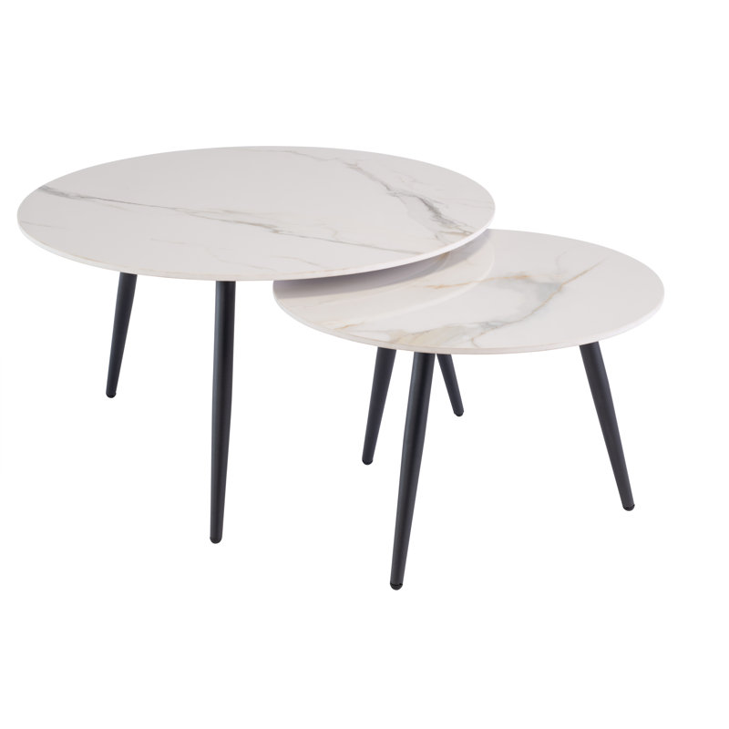 Luna 3 Legs Coffee Table Set, Kass Gold