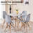 5 Piece Round Dining Table with Chairs Set for 4, 35.5/31.4 Inch Dining Room Table Set-32835126-32835128-19293708