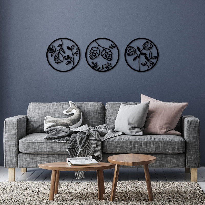 Ensemble de 3 décorations murales, H 20 po x l 20 po x P 0,59 po