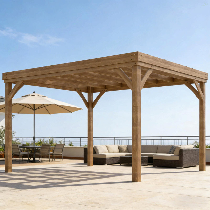 Backyard Gazebo,Grape Vine Gazebo,Outdoor Wooden Pergola, Brown